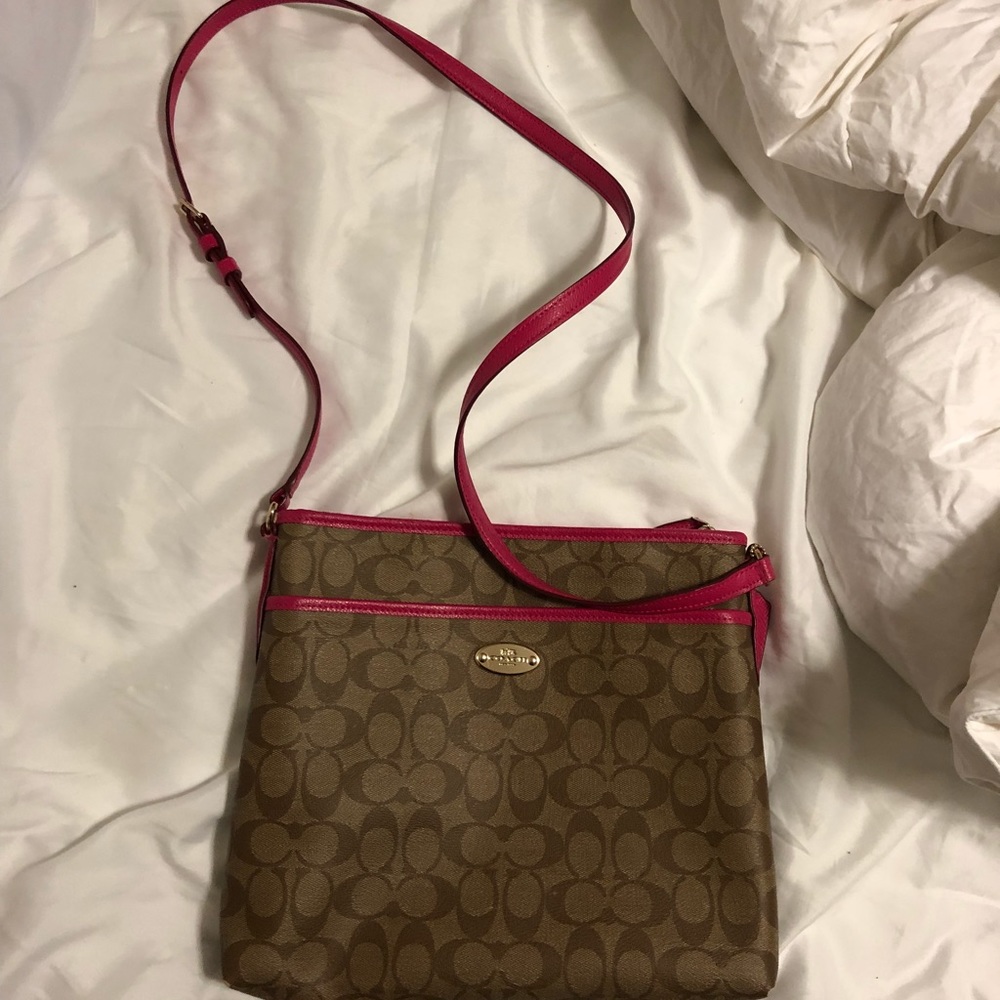 Coach Crossbody with Hot Pink Accent